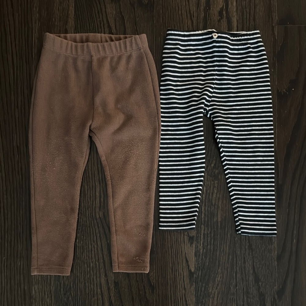Zara Brown pants and Striped capris Kids Bottoms
